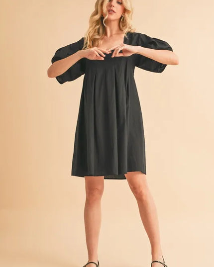 Aemi + Co Square Neck Babydoll Dress with Pockets.