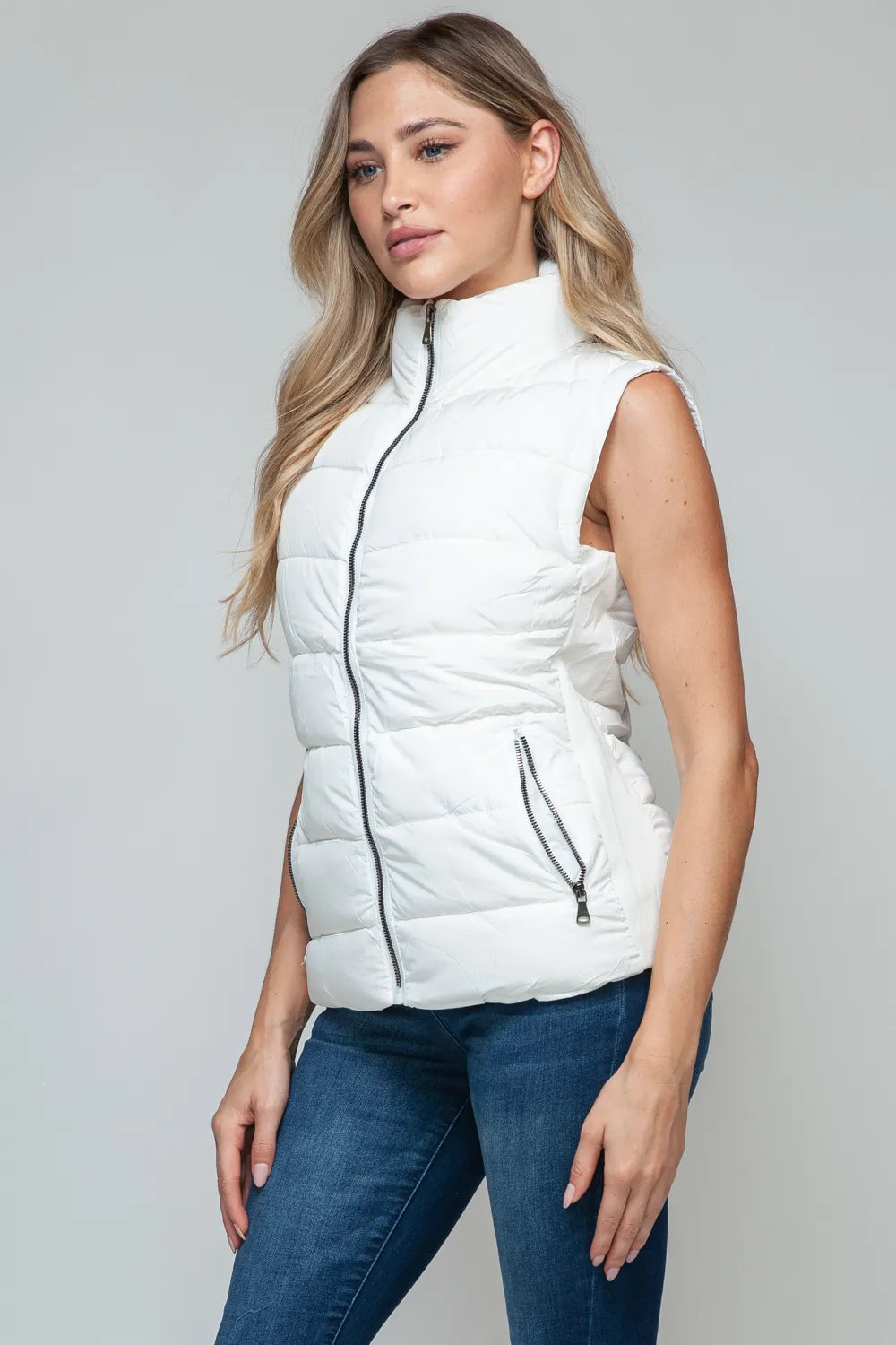 Snobbish Zip Up Turtleneck Vest with Pockets.