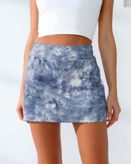 Don't Sweat It Tie-Dye Wide Waistband Active Skirt