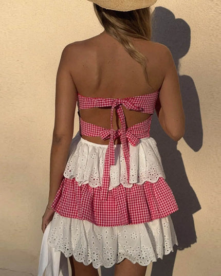 The Paloma Ruffle Layered Tube Dress.