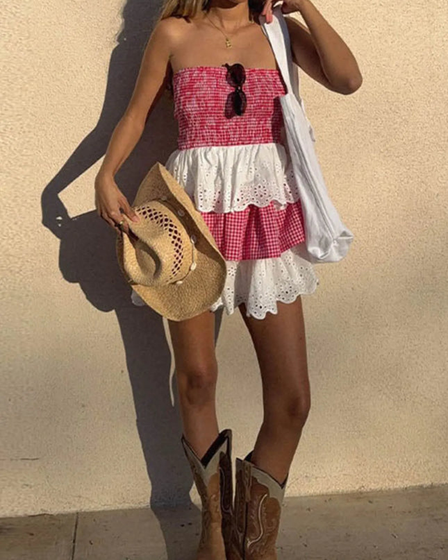 The Paloma Ruffle Layered Tube Dress.