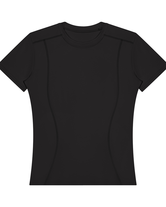 Golden Hour Tee by Tuvi — fitted crew-neck stretch-knit tee