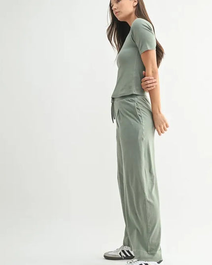 MONO B Vintage Ease Pima Cotton Tee and Pants Set.