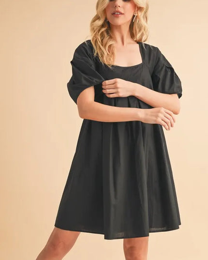 Aemi + Co Square Neck Babydoll Dress with Pockets.