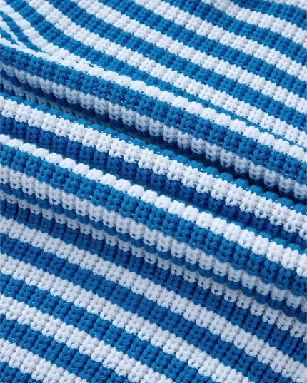 Striped Half Zip Long Sleeve Sweater