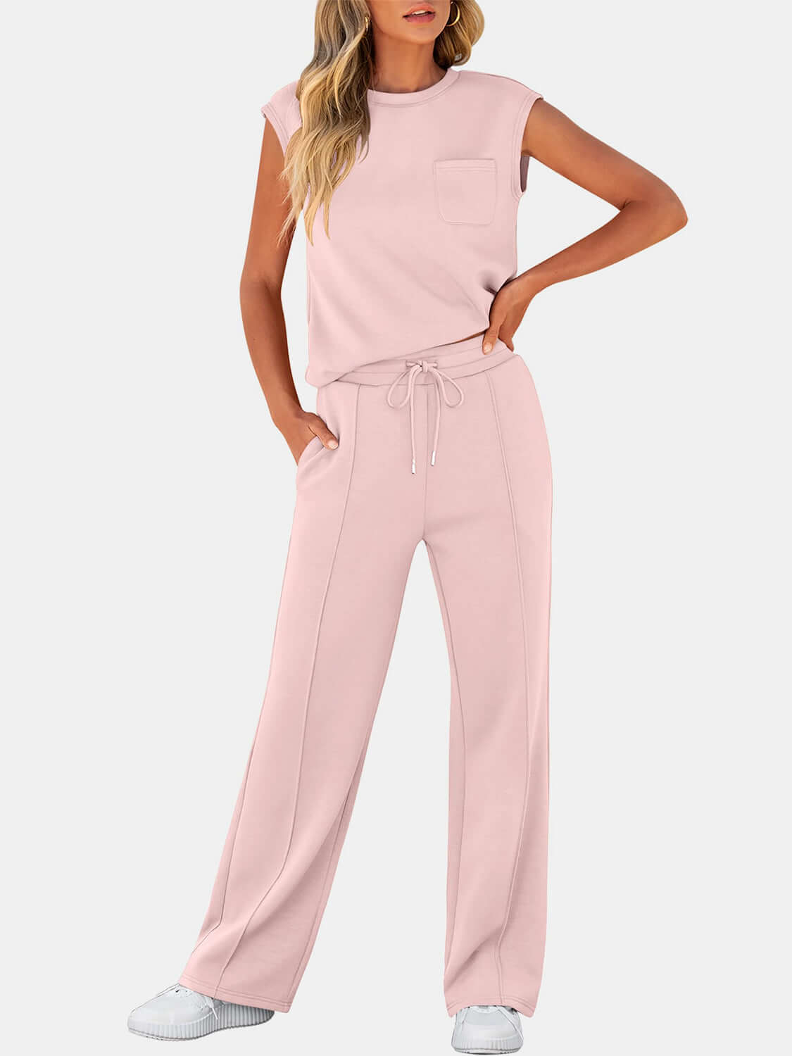 Coastal Breeze Top and Drawstring Pants Set