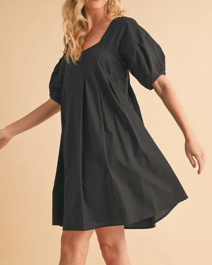 Aemi + Co Square Neck Babydoll Dress with Pockets.