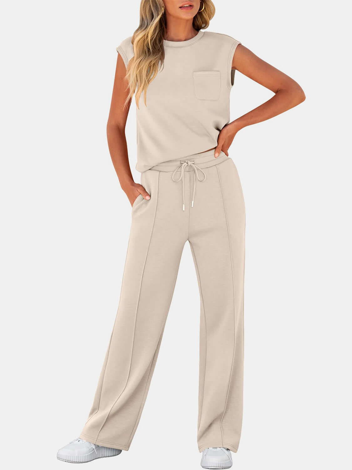 Coastal Breeze Top and Drawstring Pants Set