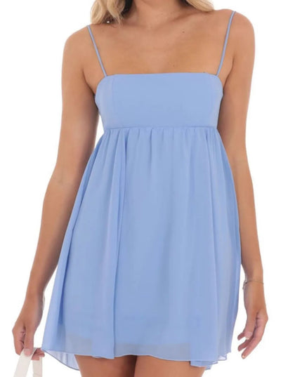 Tie Back Spaghetti Strap Mini Dress.