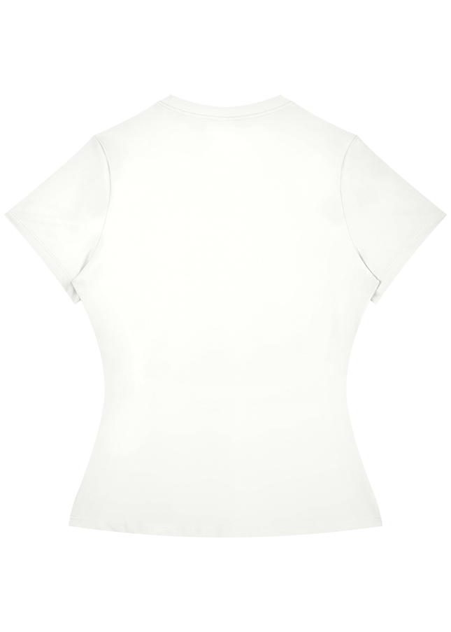 High Neck Hourglass Shirt - White