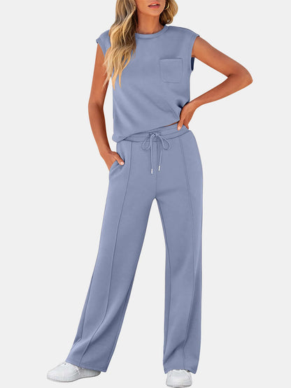 Coastal Breeze Top and Drawstring Pants Set