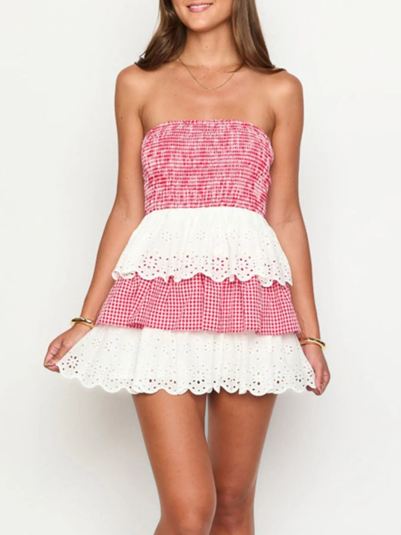 The Paloma Ruffle Layered Tube Dress.