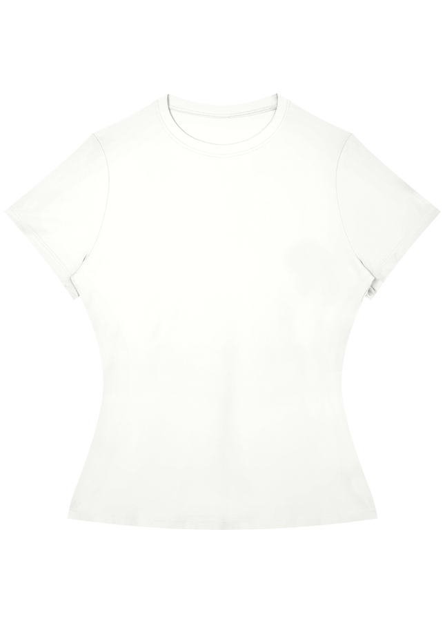High Neck Hourglass Shirt - White