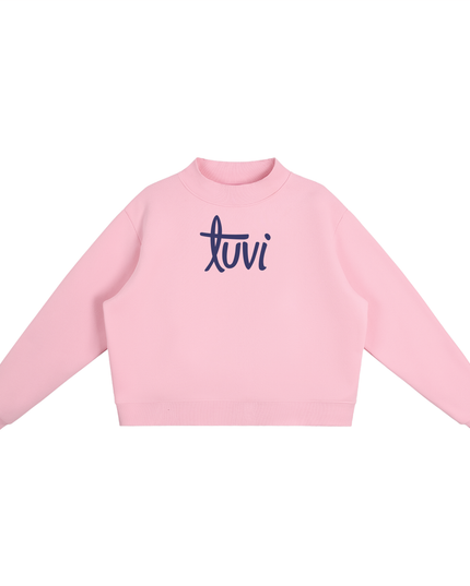 Essential Fleece Mock-Neck Crew Sweatshirt