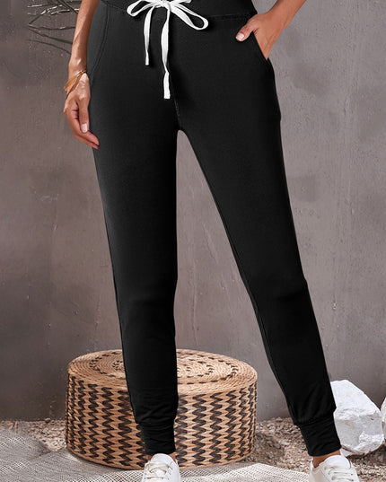 Drawstring Joggers with Pockets - T-UP Apparel