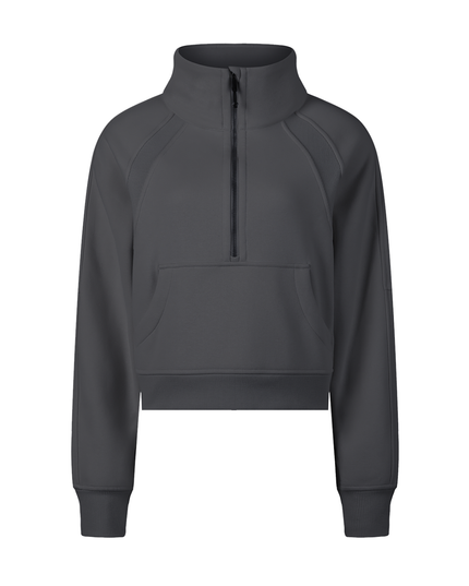 Cropped Half-Zip Sweatshirt