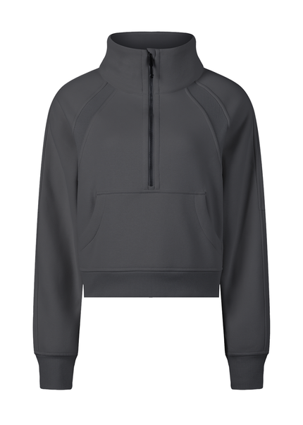 Cropped Half-Zip Sweatshirt