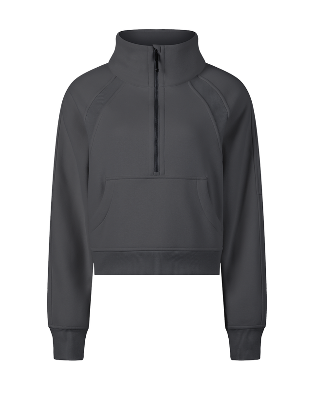 Cropped Half-Zip Sweatshirt