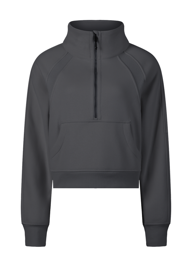 Cropped Half-Zip Sweatshirt
