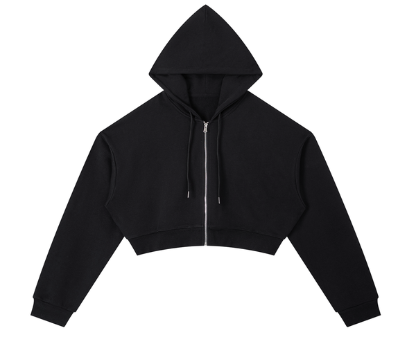 Essential Full Zip Cropped Hoodie – Tuvi