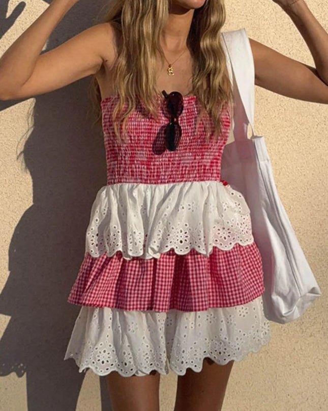 The Paloma Ruffle Layered Tube Dress.