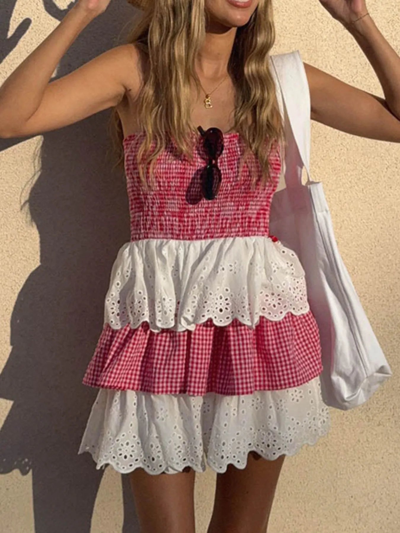 The Paloma Ruffle Layered Tube Dress.