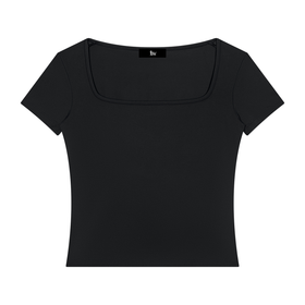 Salt Air Tee by Tuvi — fitted square-neck nylon-spandex tee