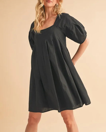 Aemi + Co Square Neck Babydoll Dress with Pockets.