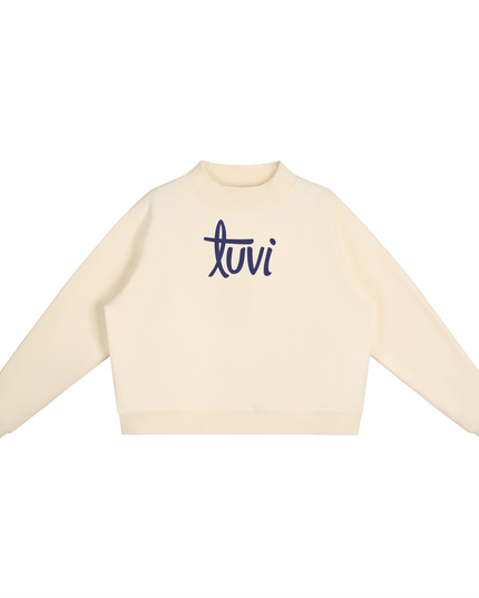 Essential Fleece Mock-Neck Crew Sweatshirt