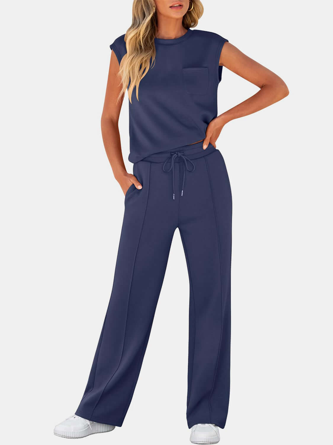 Coastal Breeze Top and Drawstring Pants Set