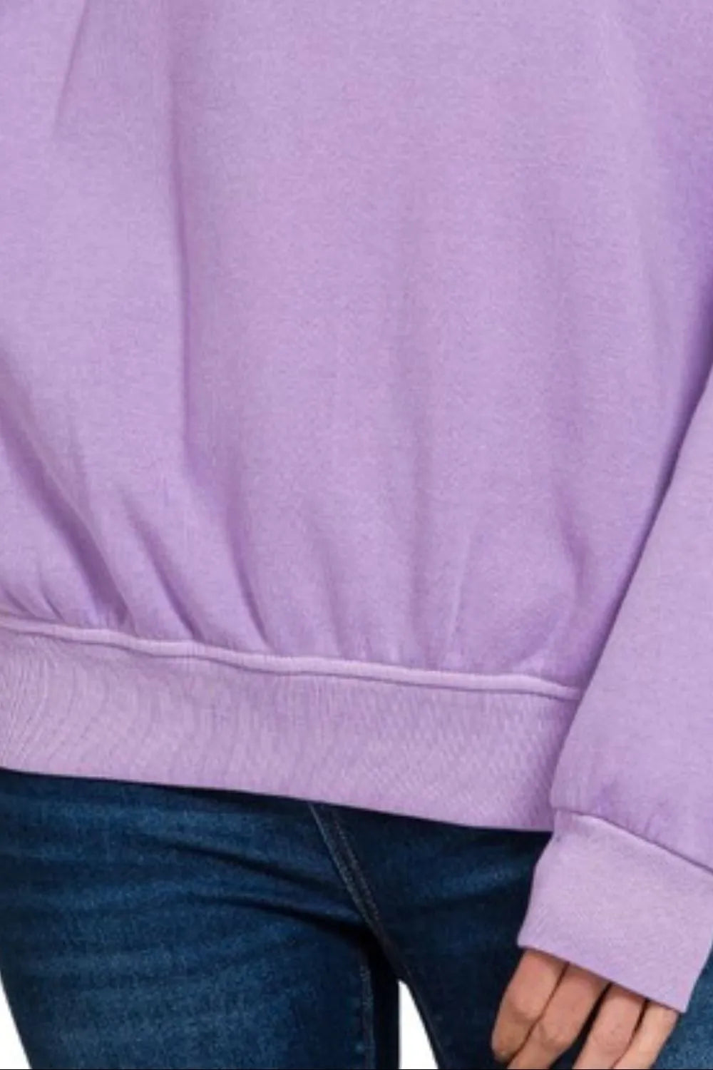 Zenana Soft Fleece Pigment Dye Round-neck Sweatshirts.