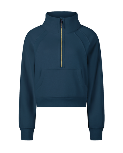 Cropped Half-Zip Sweatshirt