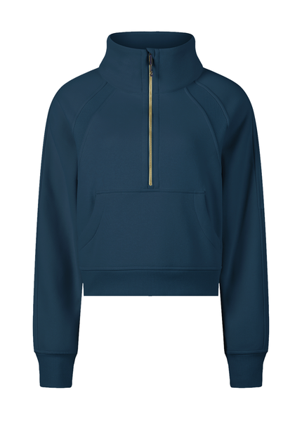 Cropped Half-Zip Sweatshirt