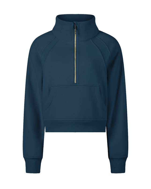 Cropped Half-Zip Sweatshirt