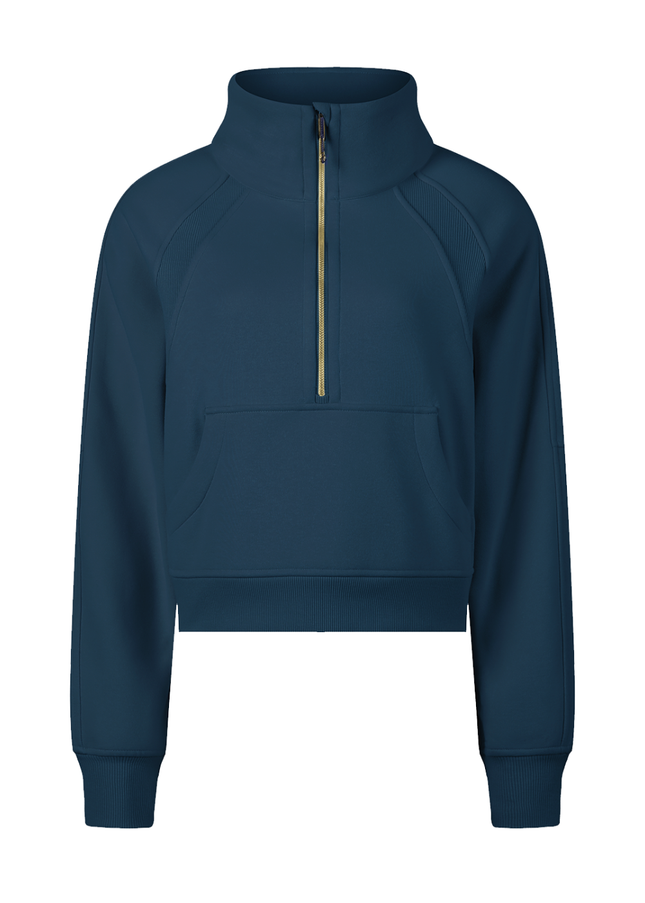 Cropped Half-Zip Sweatshirt