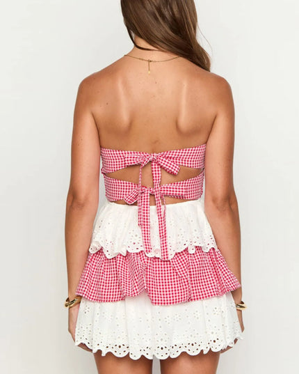 The Paloma Ruffle Layered Tube Dress.