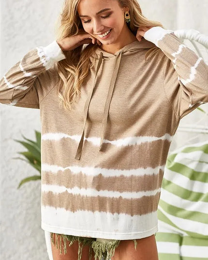 BiBi Drawstring Tie-Dye French Terry Hoodie.