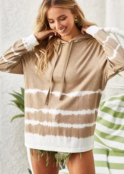 BiBi Drawstring Tie-Dye French Terry Hoodie.