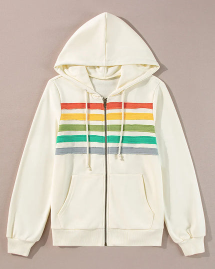 Stripes Zip Up Hoodie