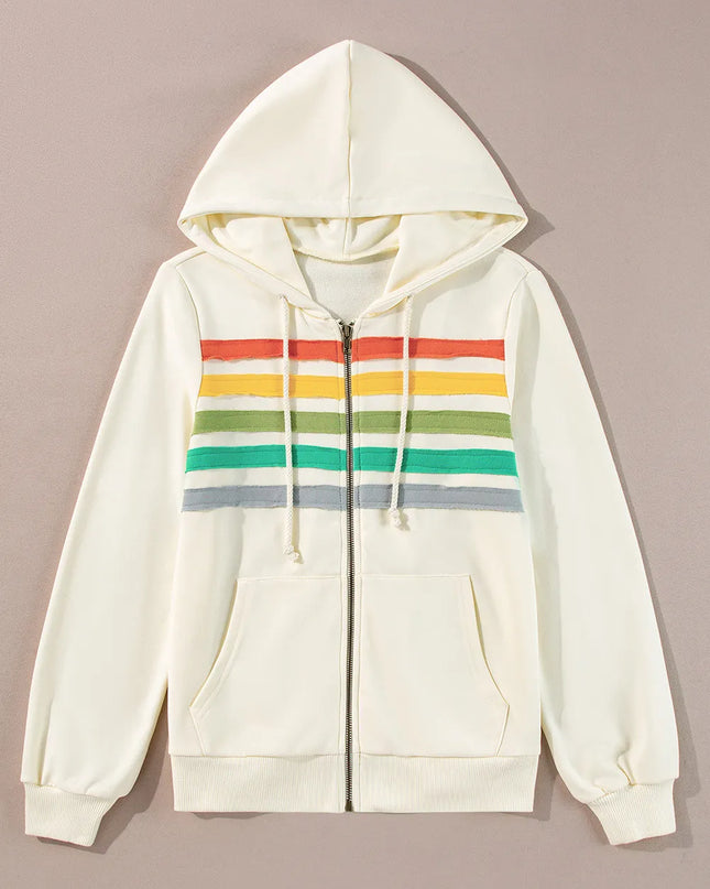 Stripes Zip Up Hoodie