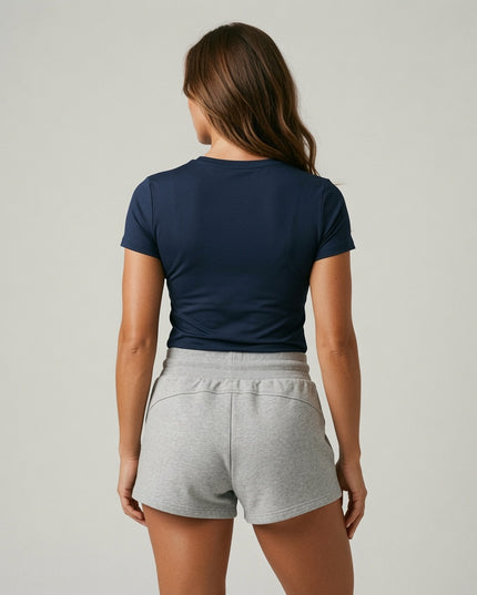Tied up lounging shorts - Flower Gray