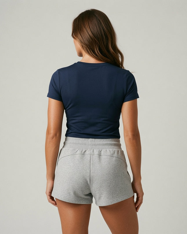 Tied up lounging shorts - Flower Gray
