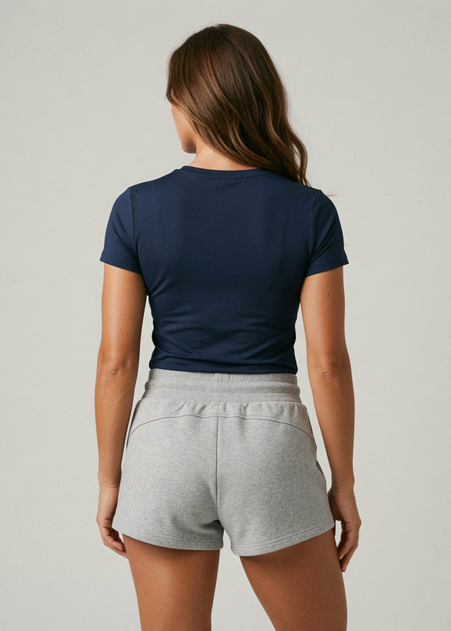 Tied up lounging shorts - Flower Gray