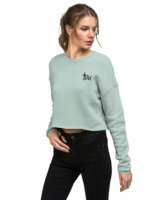 tūvi life Embroidered Fleece Crop Sweatshirt
