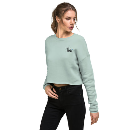 tūvi life Embroidered Fleece Crop Sweatshirt