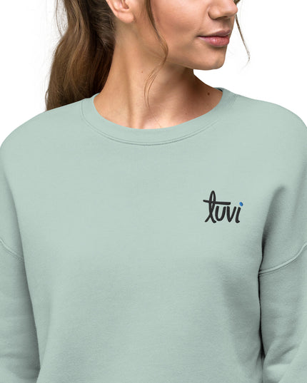 tūvi life Embroidered Fleece Crop Sweatshirt