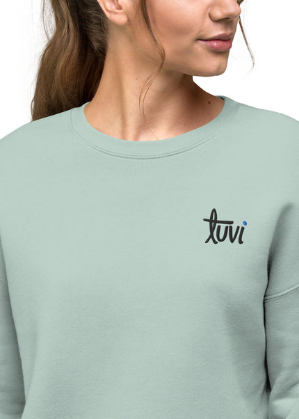tūvi life Embroidered Fleece Crop Sweatshirt
