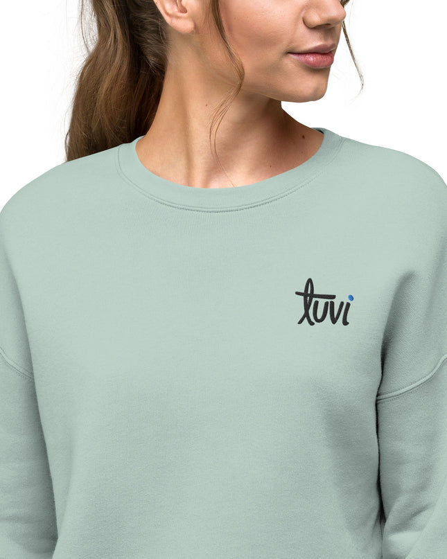tūvi life Embroidered Fleece Crop Sweatshirt