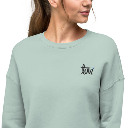 tūvi life Embroidered Fleece Crop Sweatshirt