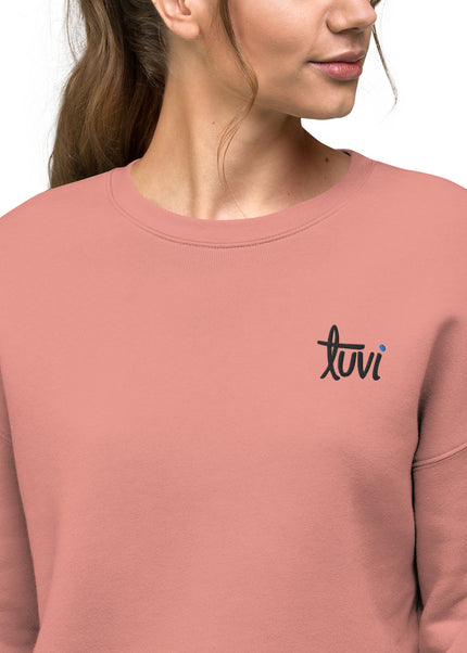 tūvi life Embroidered Fleece Crop Sweatshirt
